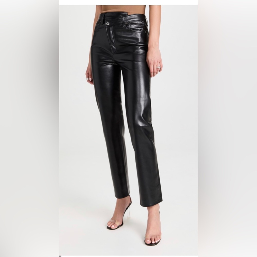AGOLDE Recycled Leather Criss Cross Straight Pants